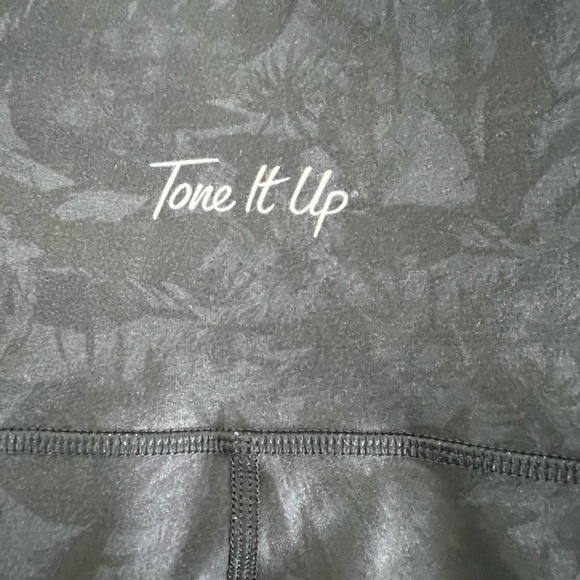 Tone It Up X Bandier Island Dip High Waist Legging Navy/Punk Size L. - Picture 7 of 8